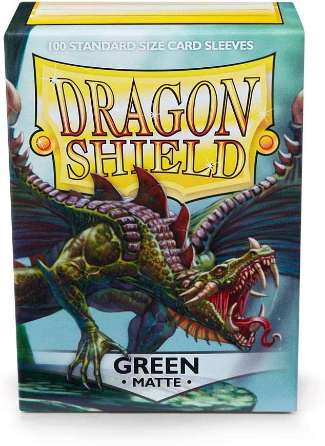 Dragon Shield Sleeves Standard Size Matte Finish Green Color Gaming Card 100 Ct 10 Packs ATM11004K1