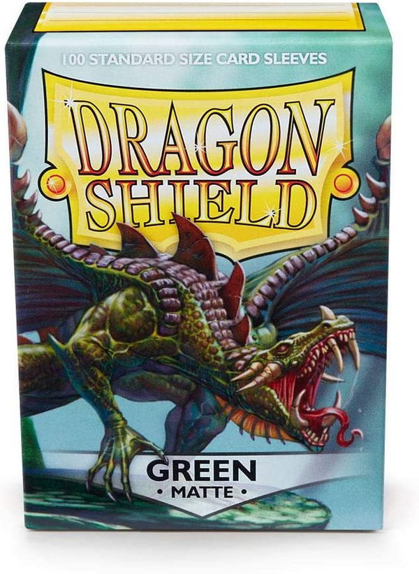 Dragon Shield Sleeves Standard Size Matte Finish Green Color Gaming Card 100 Ct 10 Packs ATM11004K1