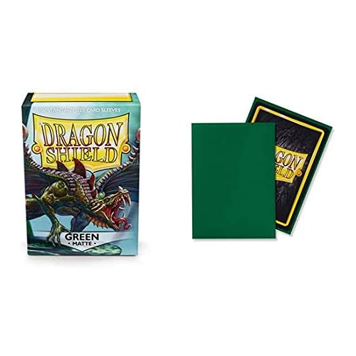 Dragon Shield Sleeves Standard Size Matte Finish Green Color Gaming Card 100 Ct 10 Packs ATM11004K1