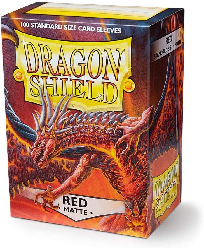 Dragon Shield Sleeves Standard Size Matte Finish Red Color Protective Card 100 Ct 10 Packs ATM11007K1