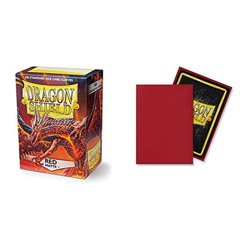 Dragon Shield Sleeves Standard Size Matte Finish Red Color Protective Card 100 Ct 10 Packs ATM11007K1