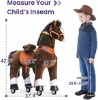 PonyCycle Dark Brown Horse Ride On Toy Walking & Rocking Pony with White Hooves for Kids Ages 7+ Max Load 176 lbs - Ux521