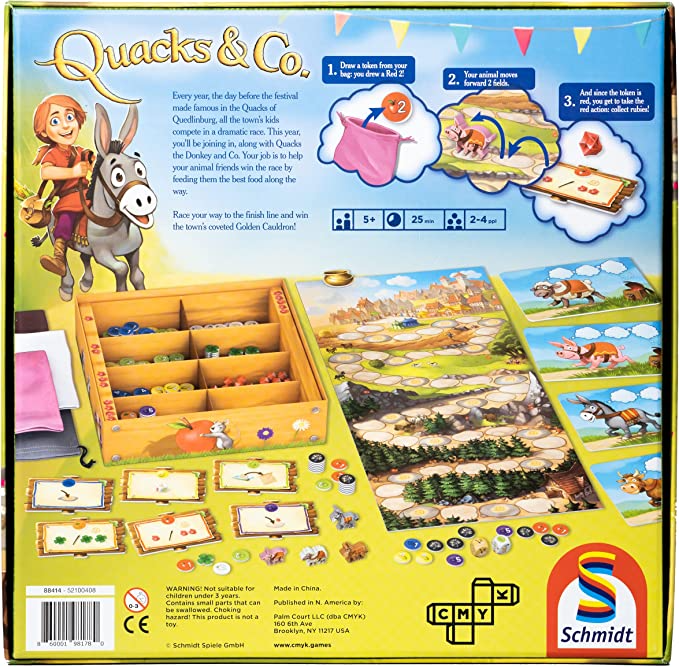 Asmodee Wolfgang Warsch Quacks & Co Board Game Family Game for Ages 5 and up for 2 to 4 Players Average Playtime 25 Minutes QAK04