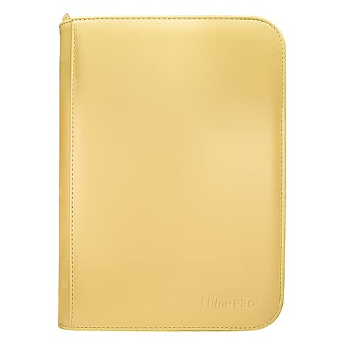 Ultra Pro Zippered PRO Binder 4 Pocket Vivid Yellow Holds up to 75 standard size cards double-sleeved ULP4P15897