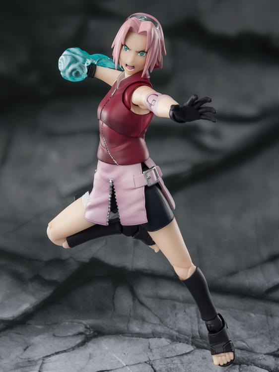SH Figuarts Sakura Haruno Naruto Shippuden Action Figure Inheritor of Tsunade's Indominable Will Sakura Haruno Interchangeable Hands 5 Face PlatesTamashii Nations Bandai Spirits BAS63448