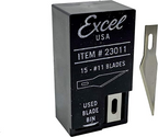 Excel Blades #11 Craft Knife Replacement Blades - Double Honed Blades for Craft Knife - Perfect for Trimming Wood, Plastic, Paper, Leather and More - Set of 15 with Dispenser