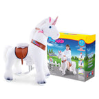 PonyCycle White Unicorn Ride On Horse Toy Walking & Rocking Pony for Kids Ages 4-7 Max Load 88 lbs - Ux404