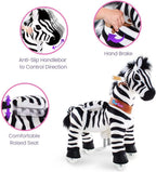 PonyCycle Zebra Ride On Toy Walking Rocking Animal Kids Ages 4 to 7 Max Load 88 Pounds UX468
