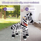PonyCycle Zebra Ride On Toy Walking Rocking Animal Kids Ages 4 to 7 Max Load 88 Pounds UX468