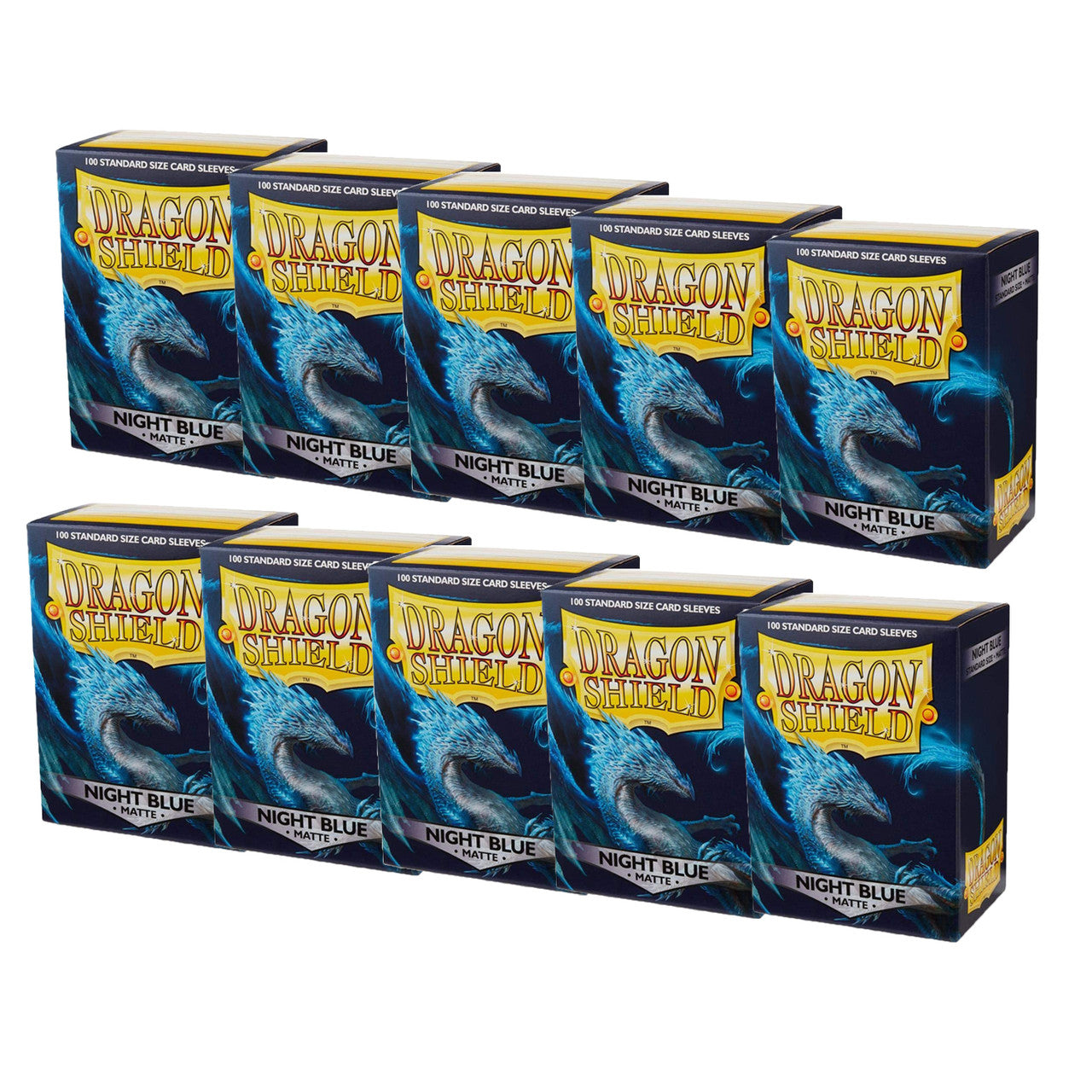 Dragon Shield Matte Night Blue Standard Size 100ct Card Sleeves 10 Packs