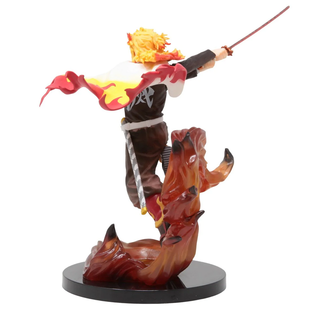 Demon Slayer: Kimetsu no Yaiba Kyojuro Rengoku Shake The Sword Burn Your Heart Kyojuro Ready to Strike in Dynamic Popular Pose Anime Static Figure Ichiban Bandai Spirits BAS60177