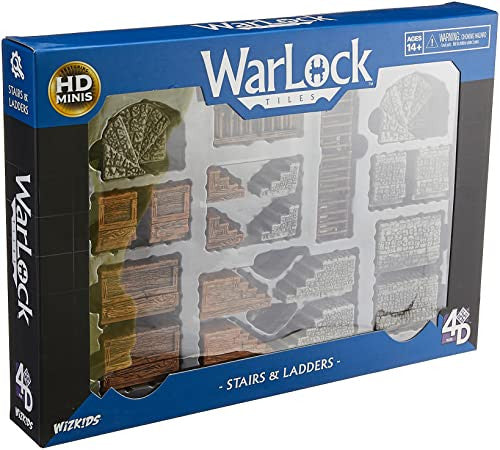WarLock Tiles: Stairs & Ladders - Modular Dungeon Tiles for Customizable RPG Gaming and Vertical Exploration WZK16504