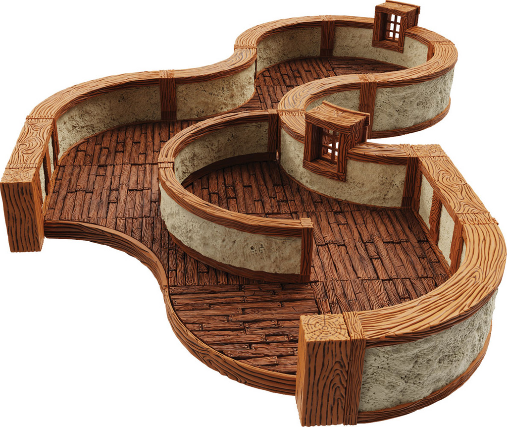 WarLock Tiles: Town & Village III - Curves | Modular Terrain with Curved Designs for Immersive RPG Gaming WZK16519