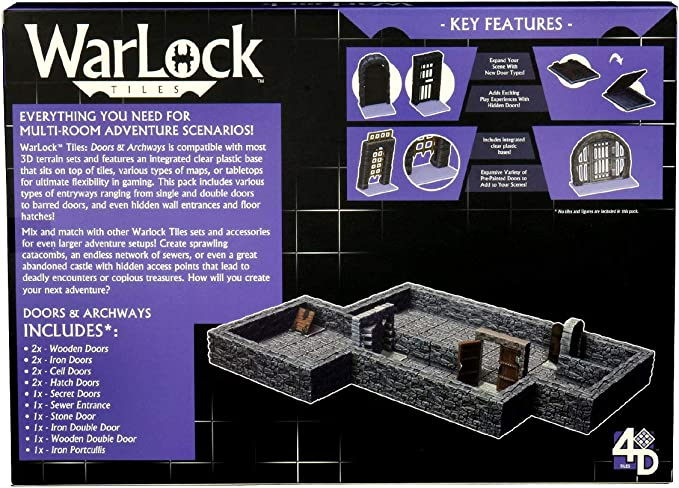 Dungeons & Dragons Wizkids WarLock Tiles Doors & Archways WZK16503