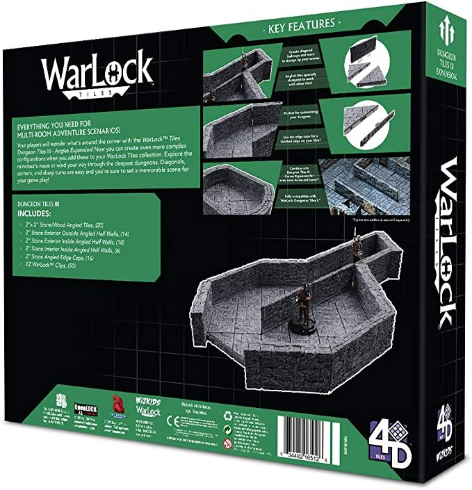 Wizkids Dungeons & Dragons WarLock Tiles Dungeon Tile III - Angles WZK16512