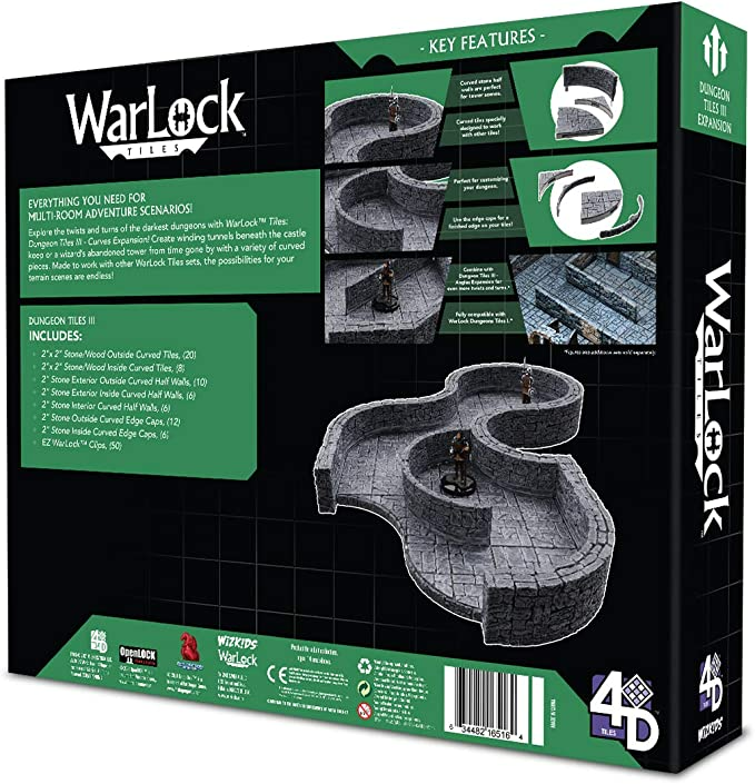 Dungeons & Dragons Wizkids WarLock Tiles Dungeon Tile III - Curves WZK16516