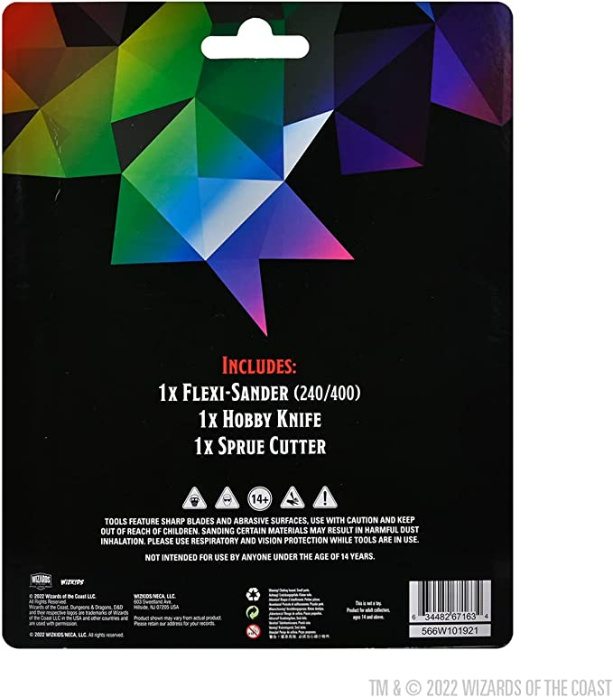 Wizkids Dungeons And Dragons D&D Prismatic Paint-Plastic Models Prep Tool Kit WZK67163