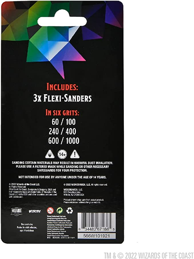 Wizkids Dungeons And Dragons D&D Prismatic Paint Dual Grit Flexi Sanders WZK67166