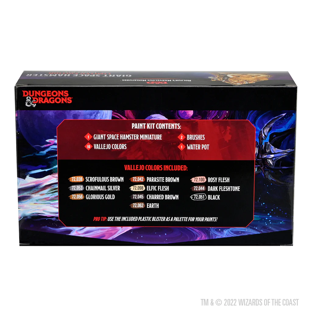 Wizkids Dungeons And Dragons D&D Nolzur's Marvelous Miniatures Paint Kit Limited Edition Giant Space Hamster All In One Paint Kit WZK90597