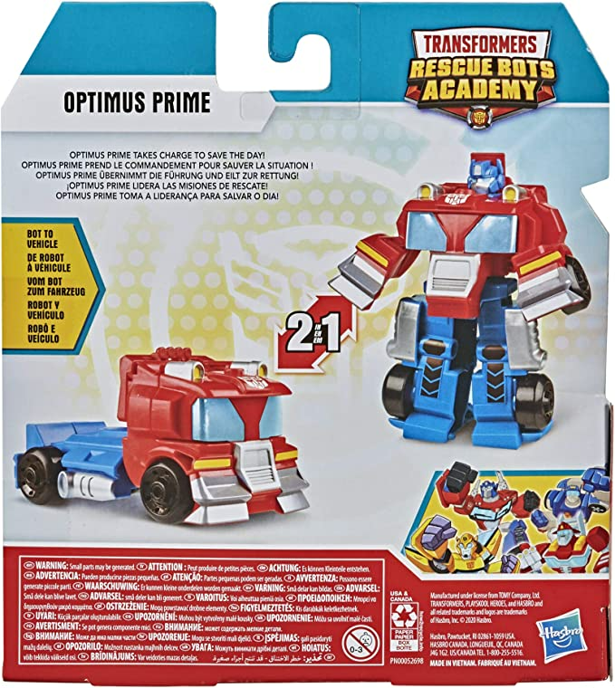 Transformers Playskool Heroes Rescue Bots Academy Classic Heroes Team Optimus Prime Converting Toy, 4.5-Inch Action Figure, Ages 3 and Up