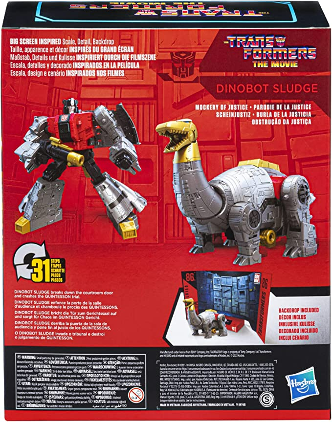 Transformers Studio Series 86-15 Leader Class The The Movie 1986 Dinobot Sludge Action Figure, Ages 8 and Up, 8.5-inch