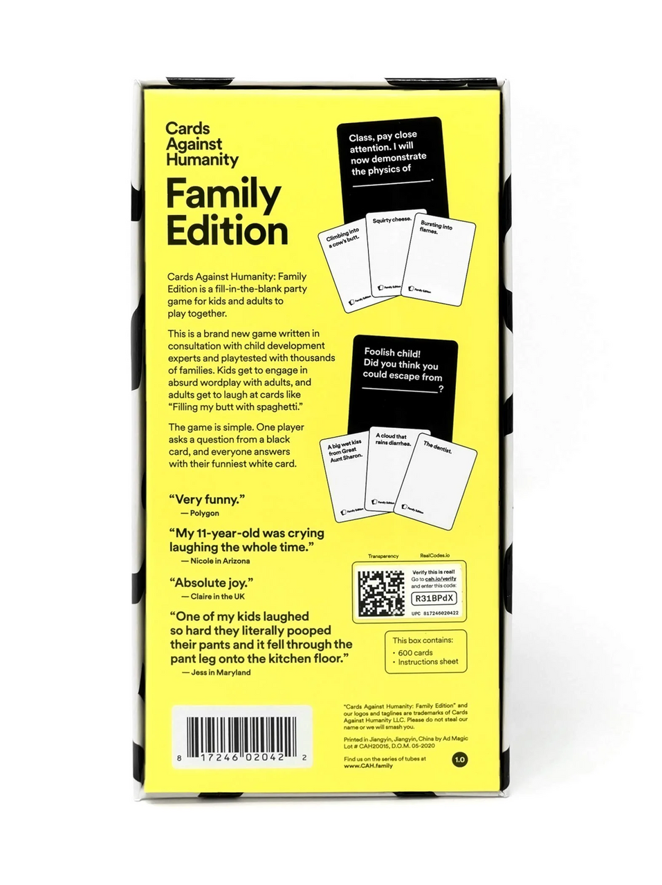 Cards Against Humanity Family Edition Official Party Game for All Ages 8+ BGZ111368