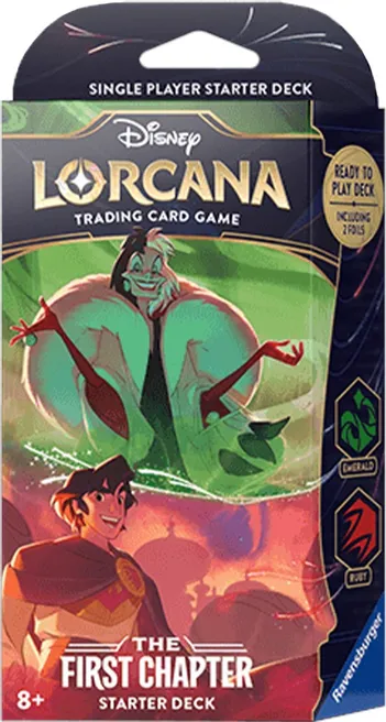 Disney Lorcana The First Chapter Starter Deck Refill-Emerald and Ruby-0608 Single Pack  RAV8191-EmeraldRuby