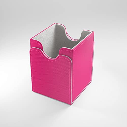 Gamegenic GGS20077ML Squire 100+ Convertible Card Deck Box Pink Holds Double Sleeved Cards Removable Cover For Mix & Match Customization Powerful Magnets For Secure Closure Cards Accessories Pink G20077