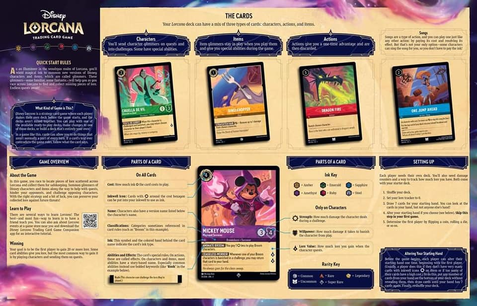 Disney Lorcana The First Chapter Starter Deck Amber and Amethyst 0714 Single Pack RVN-LORSTARTER-AmberAmethyst
