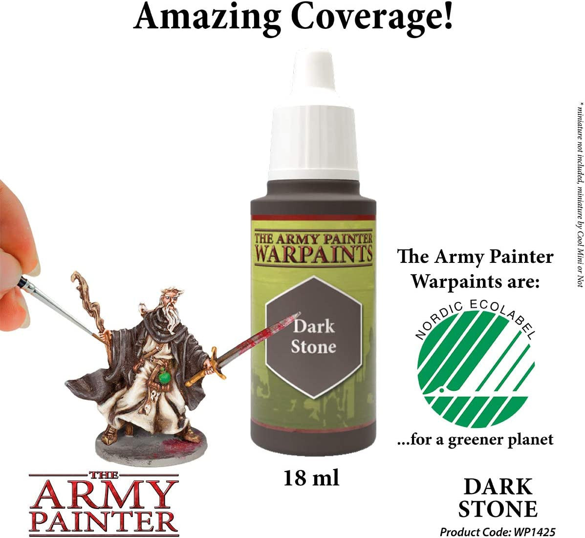 The Army Painter Warpaint Dark Stone Non Toxic Acrylic Paints 18ml WP1425
