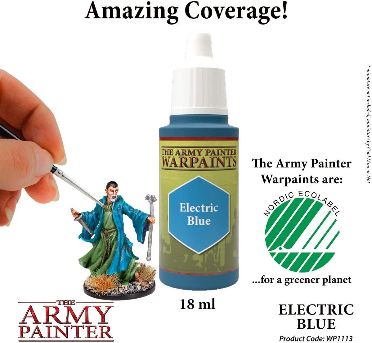 The Army Painter Warpaint Electric Blue Non Toxic Acrylic Paints 18ml WP1113