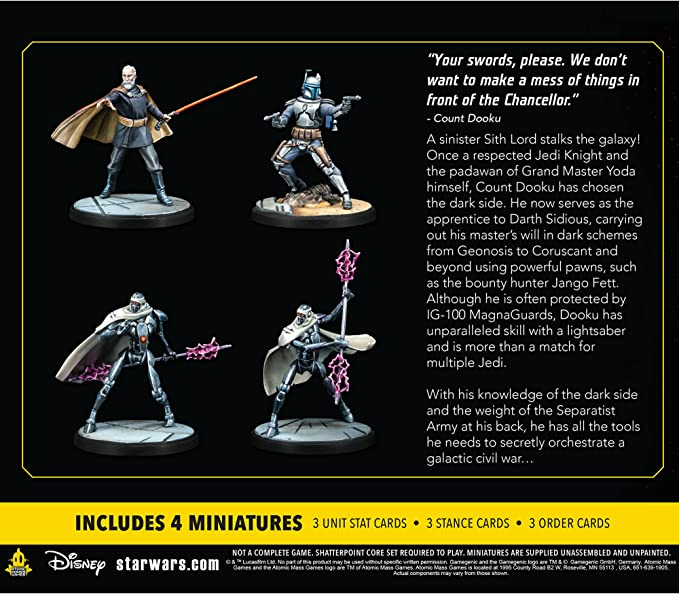 Star Wars Shatterpoint Twice the Pride Count Dooku Squad Pack Unleash the Power of the Sith SWP03