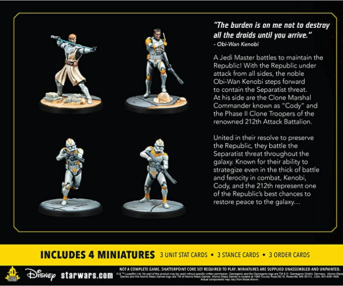 Star Wars Shatterpoint Hello There General Obi-Wan Kenobi Squad Pack Master the Art of Jedi Warfare SWP06
