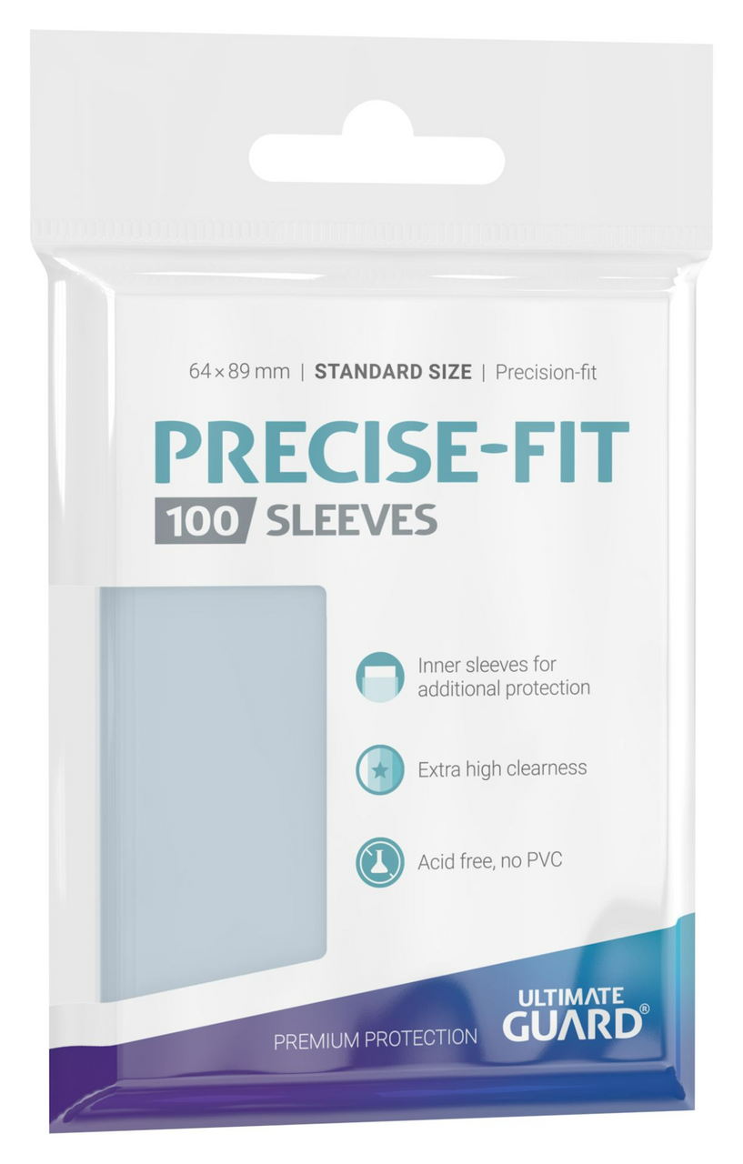 Ultimate Guard Precise Fit Sleeves Standard Size Transparent 100Ct UGD010050