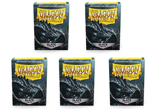 Dragon Shield Sleeves Standard Matte Slate 100 Ct 5 Packs ATM11027K2
