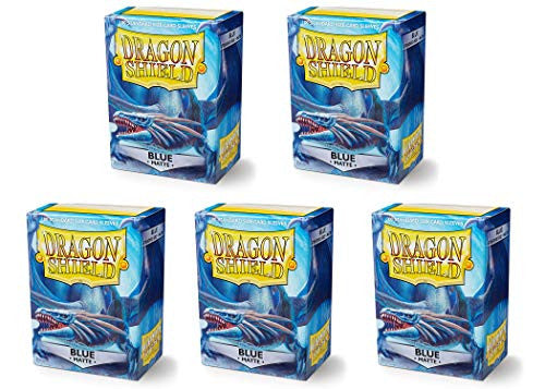 Dragon Shield Matte Blue Standard Size 100 ct Card Sleeves Value Bundle - (Packs of 5)