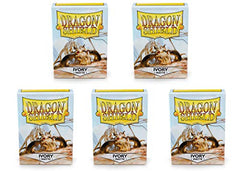Dragon Shield Matte Ivory Standard Size 100 ct Card Sleeves Value Bundle Packs of 5 AT-M11017