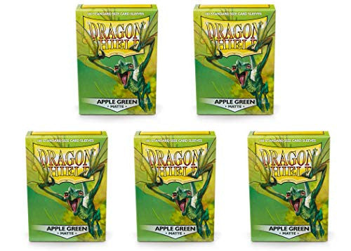 Dragon Shield Matte Apple Green Standard Size 100 ct Card Sleeves Value Bundle (Packs of 5) AT-M11018