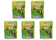 Dragon Shield Matte Apple Green Standard Size 100 ct Card Sleeves Value Bundle (Packs of 5) AT-M11018