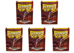 Dragon Shield Matte Crimson Standard Size 100ct Card Sleeves Value Bundle Packs Of 5 AT-M11021