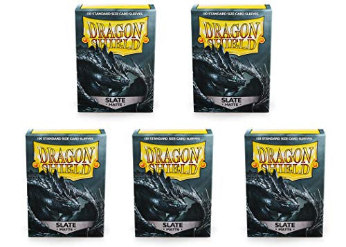 Dragon Shield Matte Slate Standard Size 100 ct Card Sleeves Value Bundle - (Packs of 5)