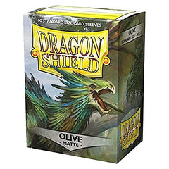 Dragon Shield Matte Olive Green Standard Size 100ct Card Sleeves Value Bundle Packs Of 5 AT-M11040