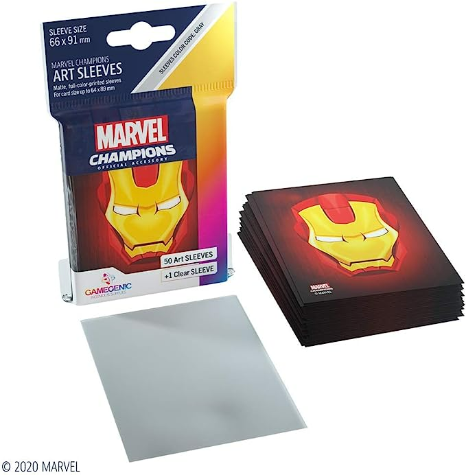 Gamegenic Marvel Card sleeve Pack Iron Man Optimized size for Marvel Champions cards or other TCG and LCG card games G10091
