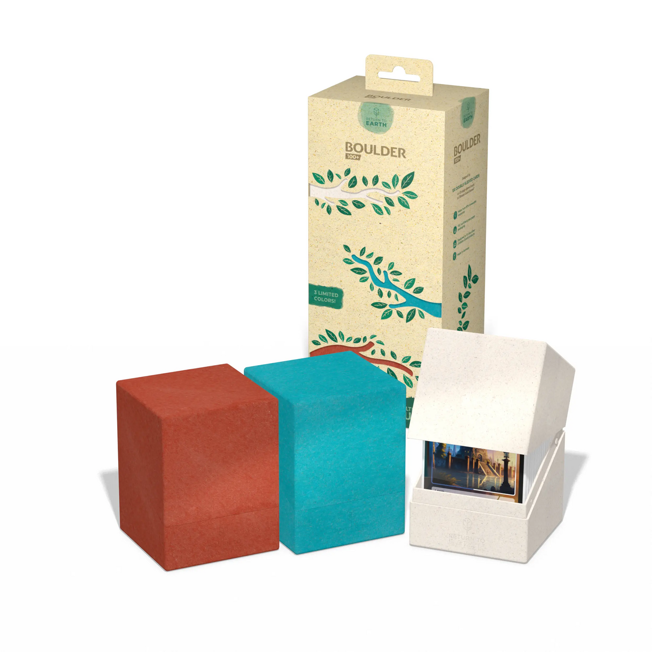 Ultimate Guard Return To Earth Deck Case Boulder 3 Color Pack Rusty Red Turquoise White 100Ct UGD01114110000