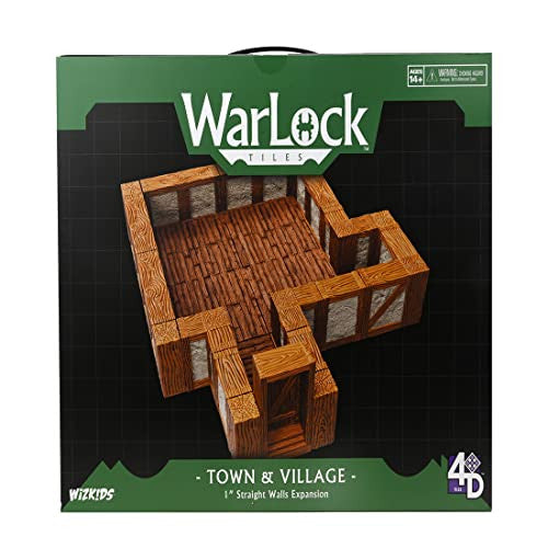 WizKids Dungeons & Dragons Warlock Tiles Expansion Pack 1 in Town & Village Straight Walls WZK-16531