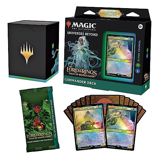 MTG Magic The Gathering Universes Beyond The Lord of the Rings Tales of Middle-Earth Commander Deck-Elven Council Green-Blue Single Pack WOC-D15250000-ElvenCouncil