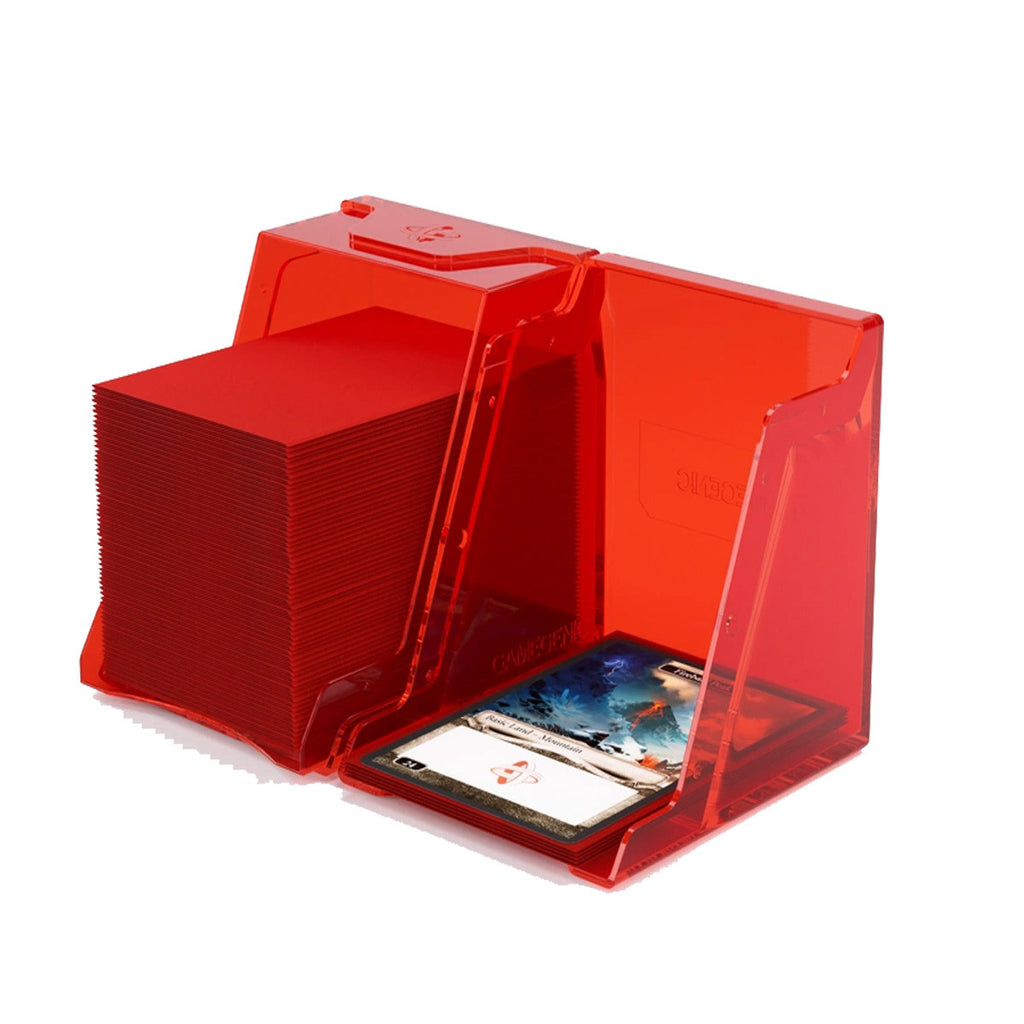 Gamegenic Bastion 100+ XL Deck Box Hold 100+ Double Sleeved Cards in Extra Thick Inner Sleeves Red GGS22011ML