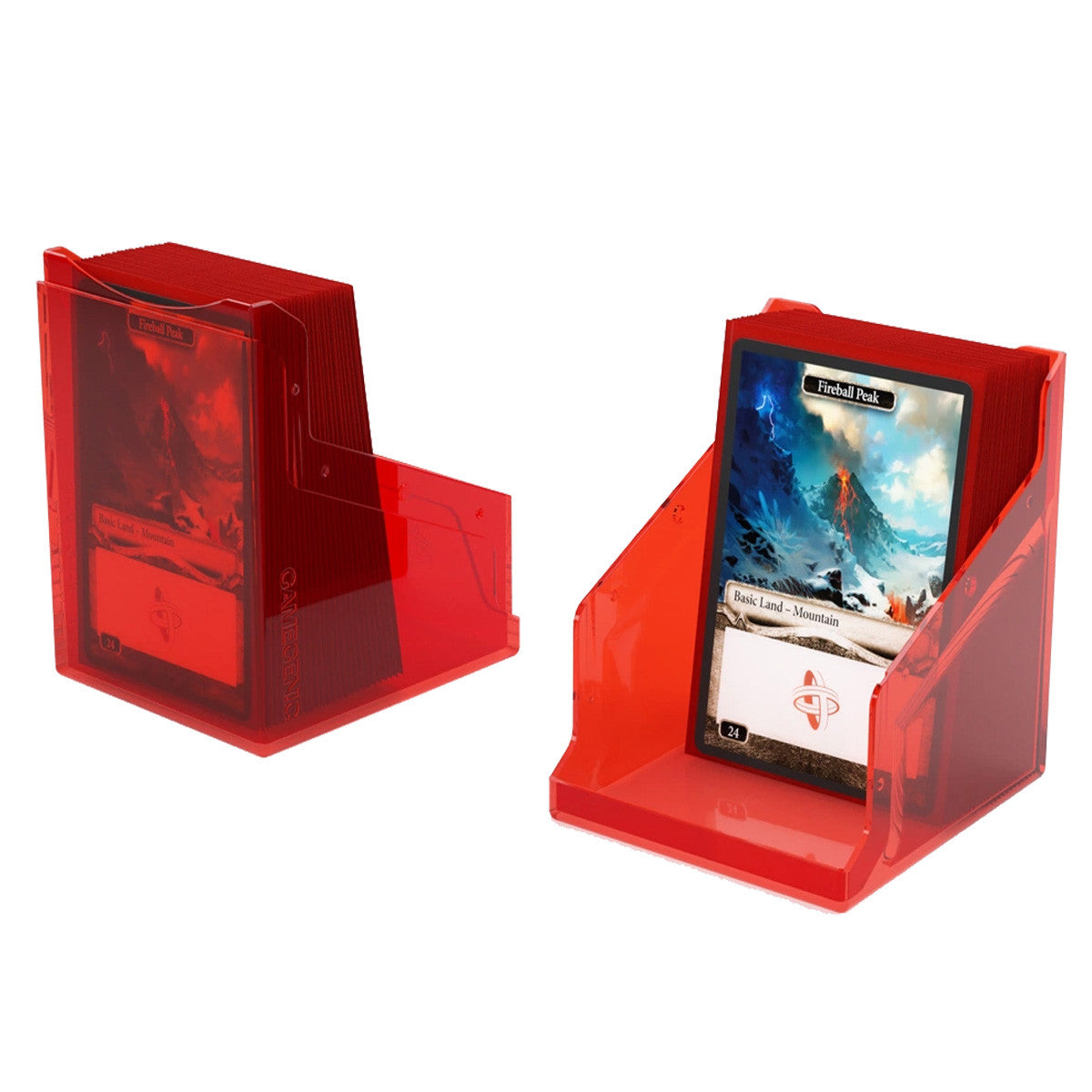 Gamegenic Bastion 100+ XL Deck Box Hold 100+ Double Sleeved Cards in Extra Thick Inner Sleeves Red GGS22011ML