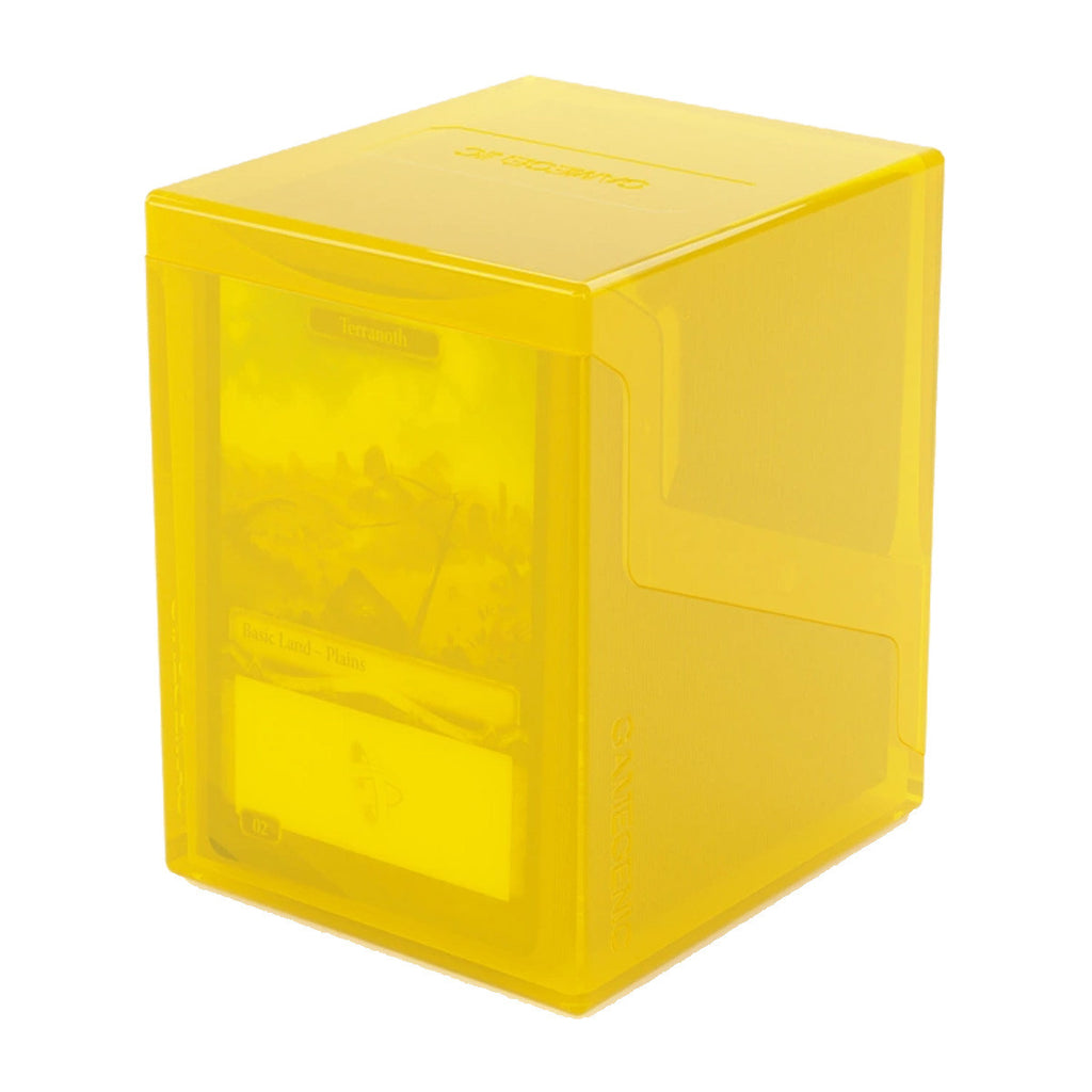 Gamegenic Bastion 100+ XL Deck Box Hold 100+ Double Sleeved Cards in Extra Thick Inner Sleeves Yellow GGS22015ML