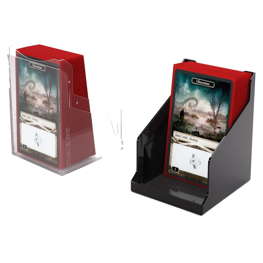 Gamegenic Bastion 100+ XL Deck Box Hold 100+ Double Sleeved Cards in Extra Thick Inner Sleeves Black Clear GGS22018ML